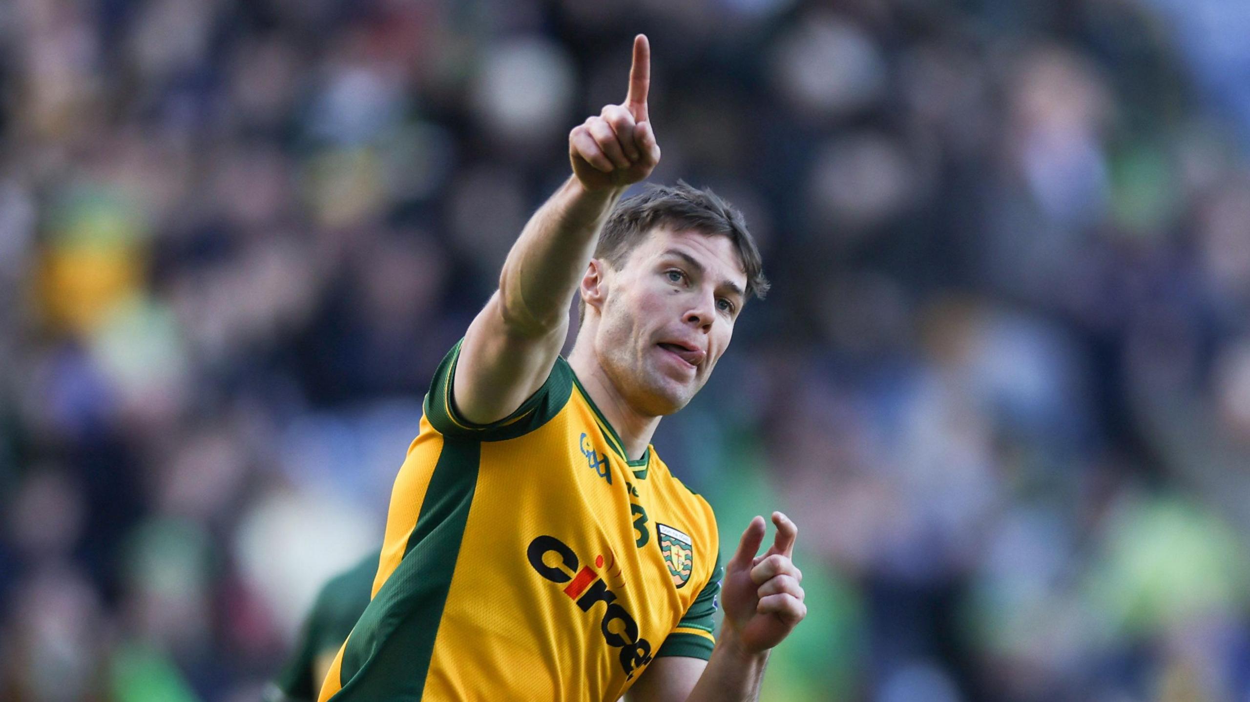 Conor O'Donnell celebrates a Donegal goal