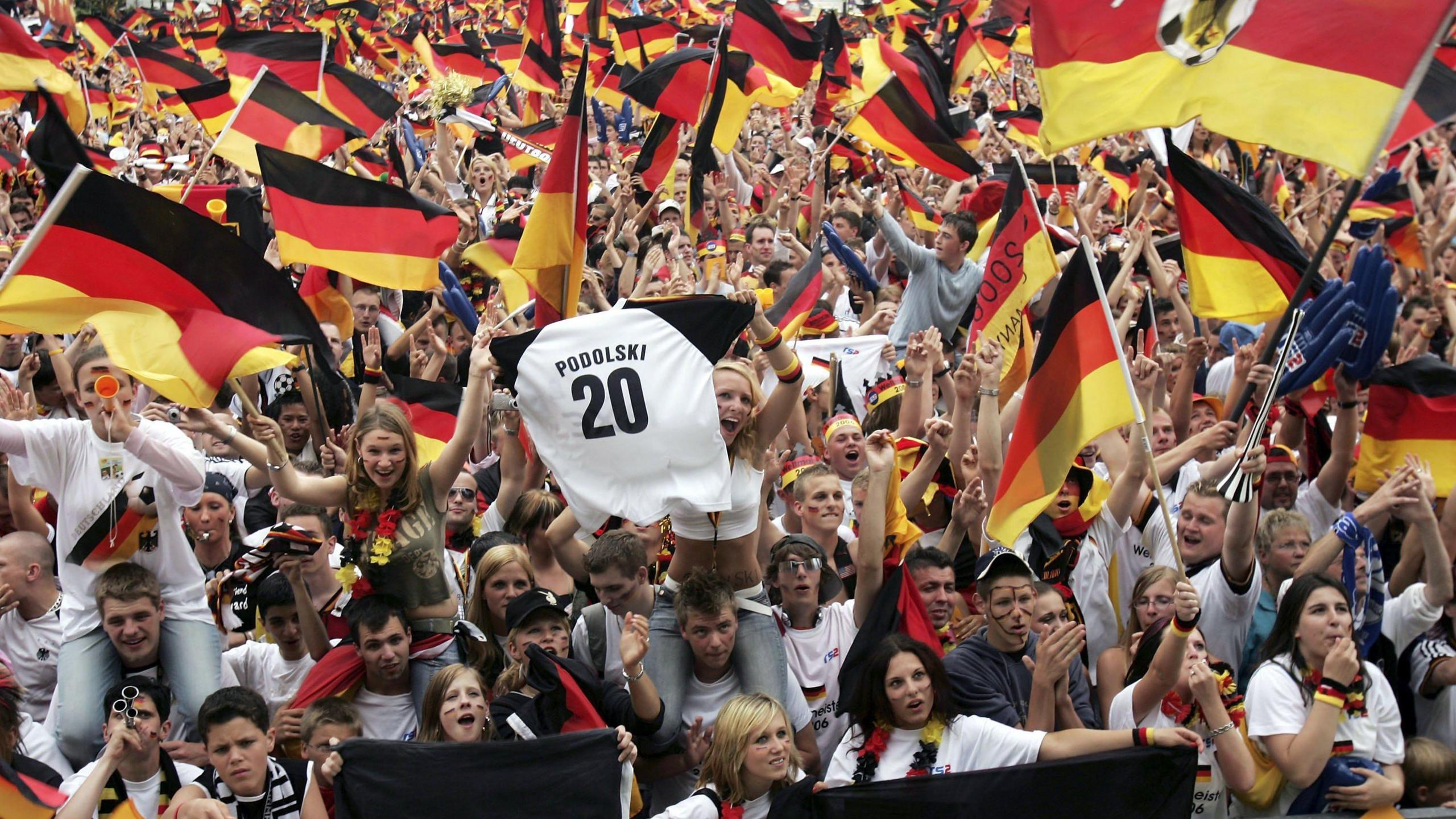 Germany fans watch their team's quarter-final win over Argentina at the 2006 World Cup