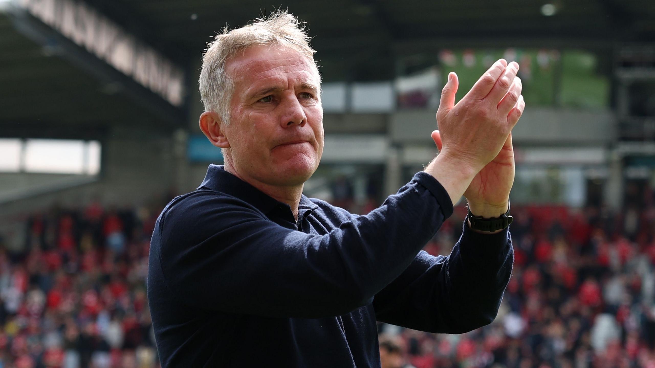 Phil Parkinson applauds Wrexham supporters