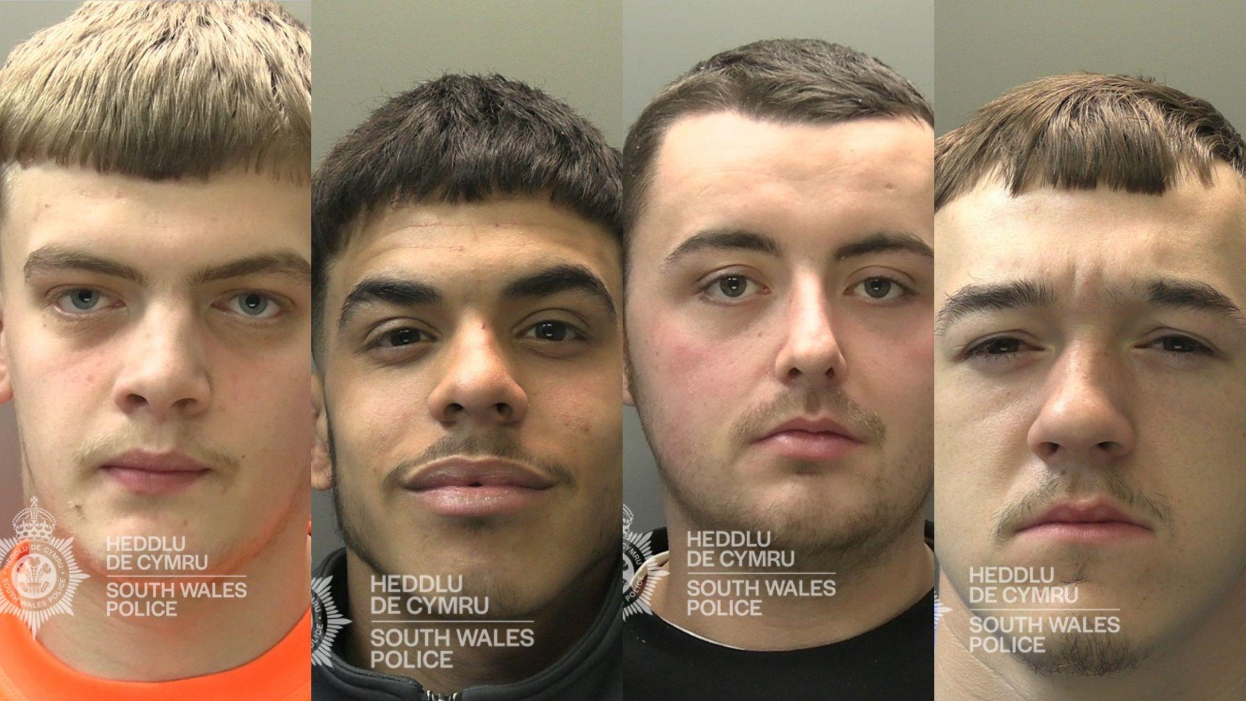 O'r chwith: Cameron Carter, Kyle Telemaque, Mathew Evans, Ryan Knight