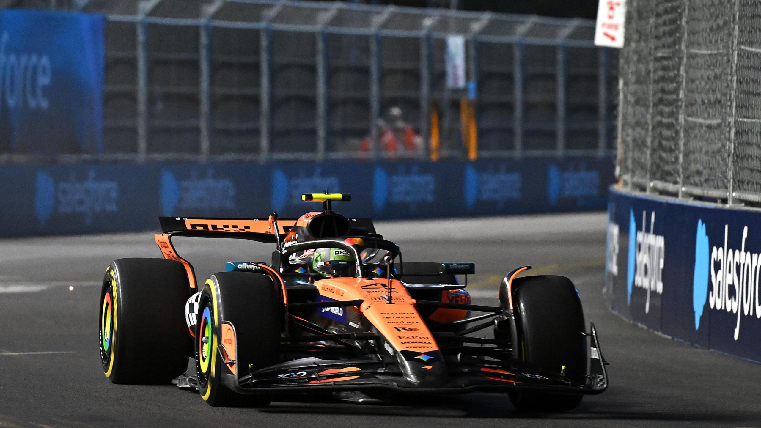 McLaren's Lando Norris in Las Vegas Grand Prix first practice