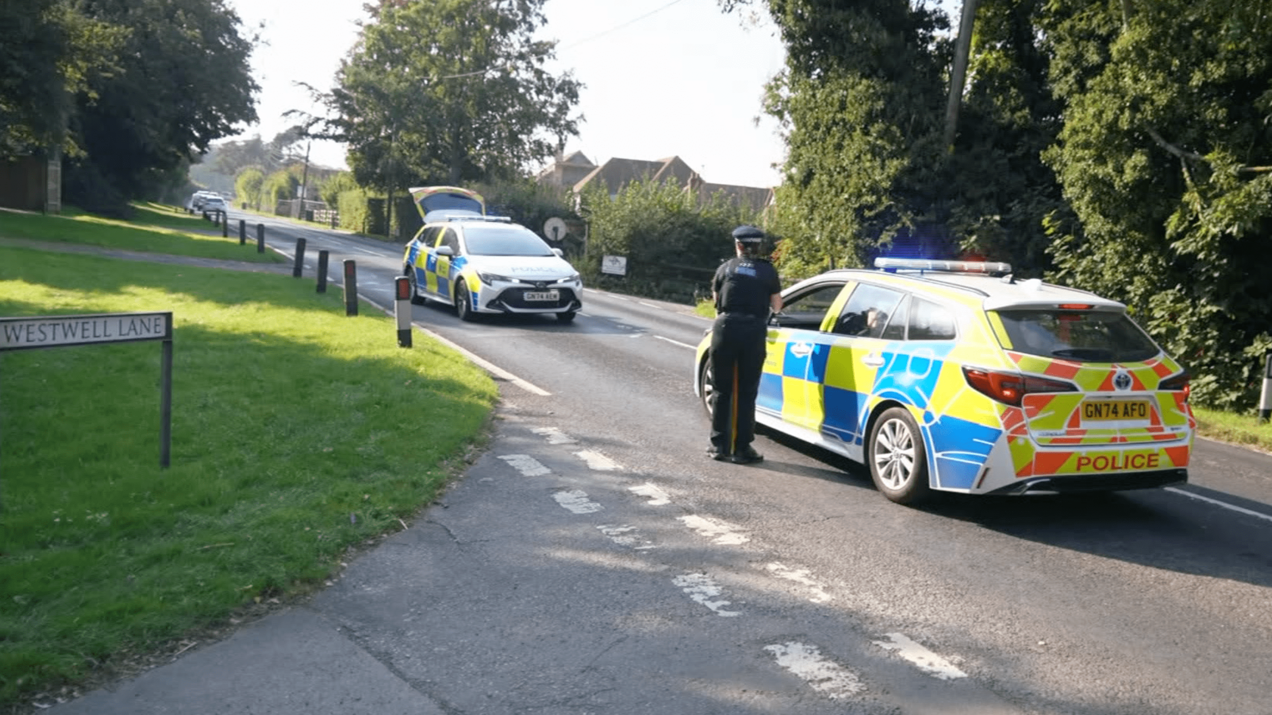 A police cordon on Canterbury Road