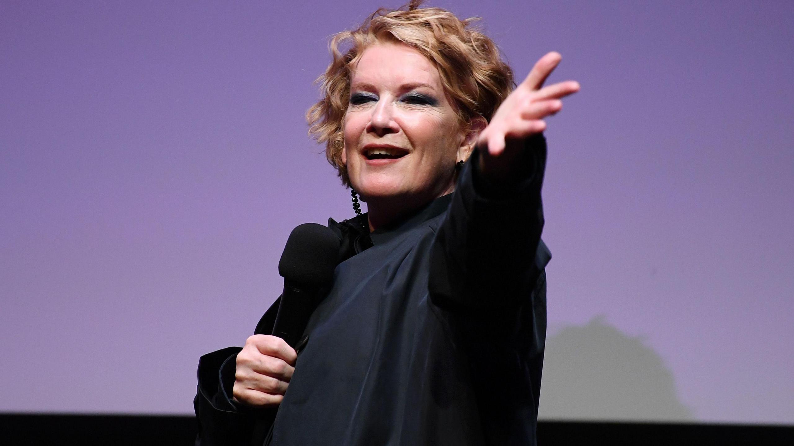 Andrea Arnold attends the "Bird" headline gala during the 68th BFI London Film Festival at The Royal Festival Hall on October 19, 2024 in London, England