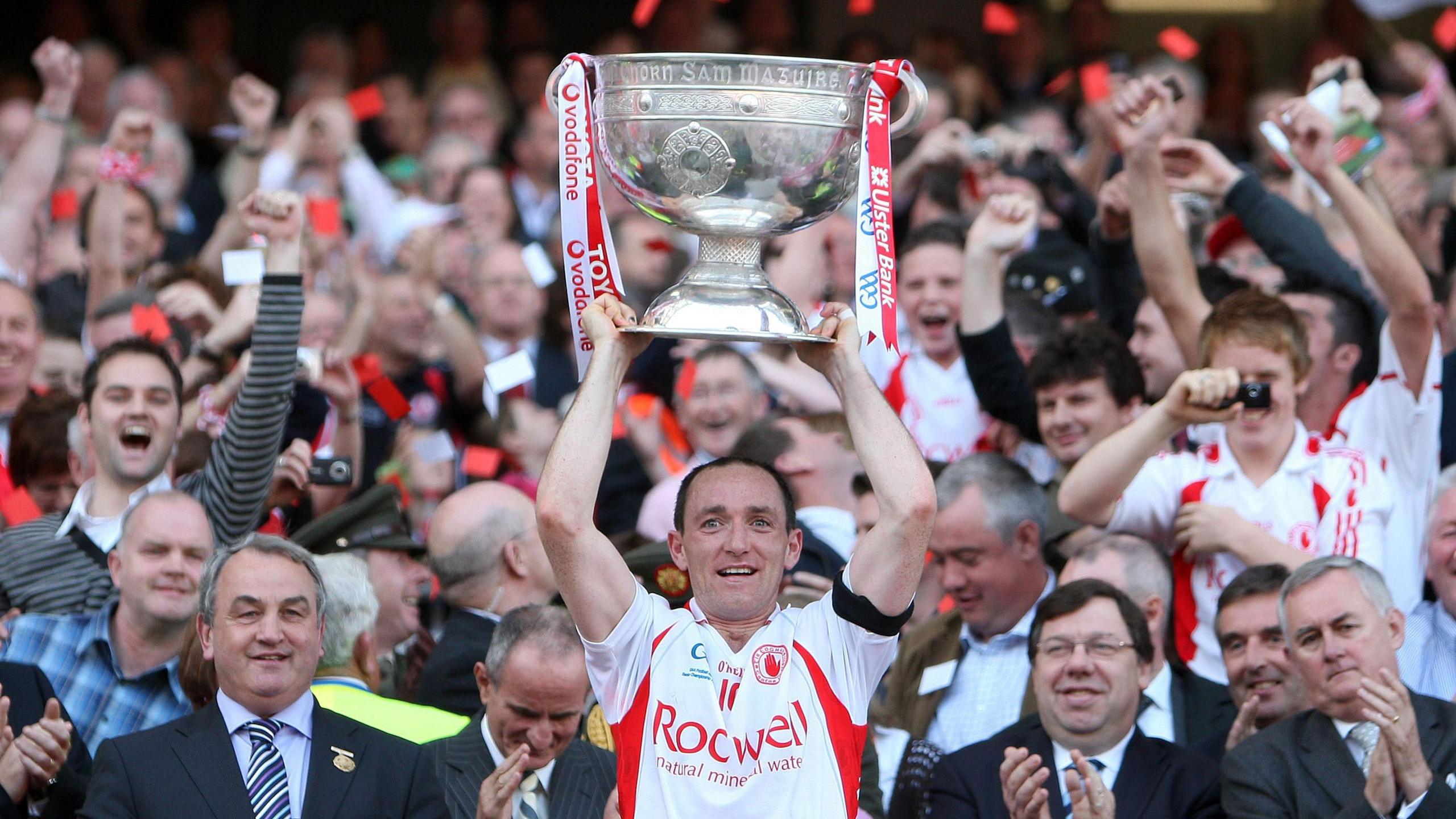 Brian Dooher lifts Sam Maguire in 2008