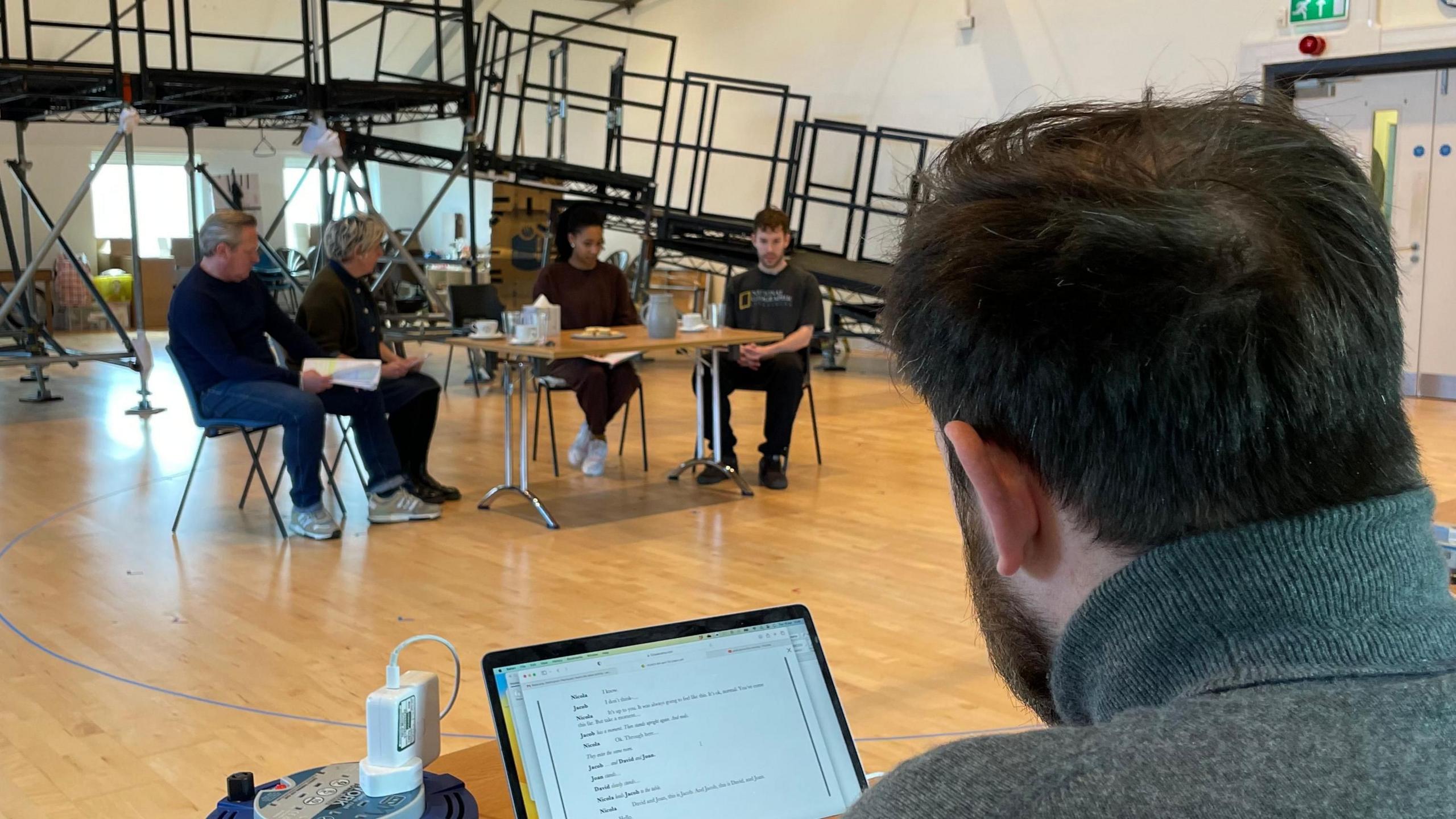 Jacob Dunne at a rehearsal for the play "Punch"