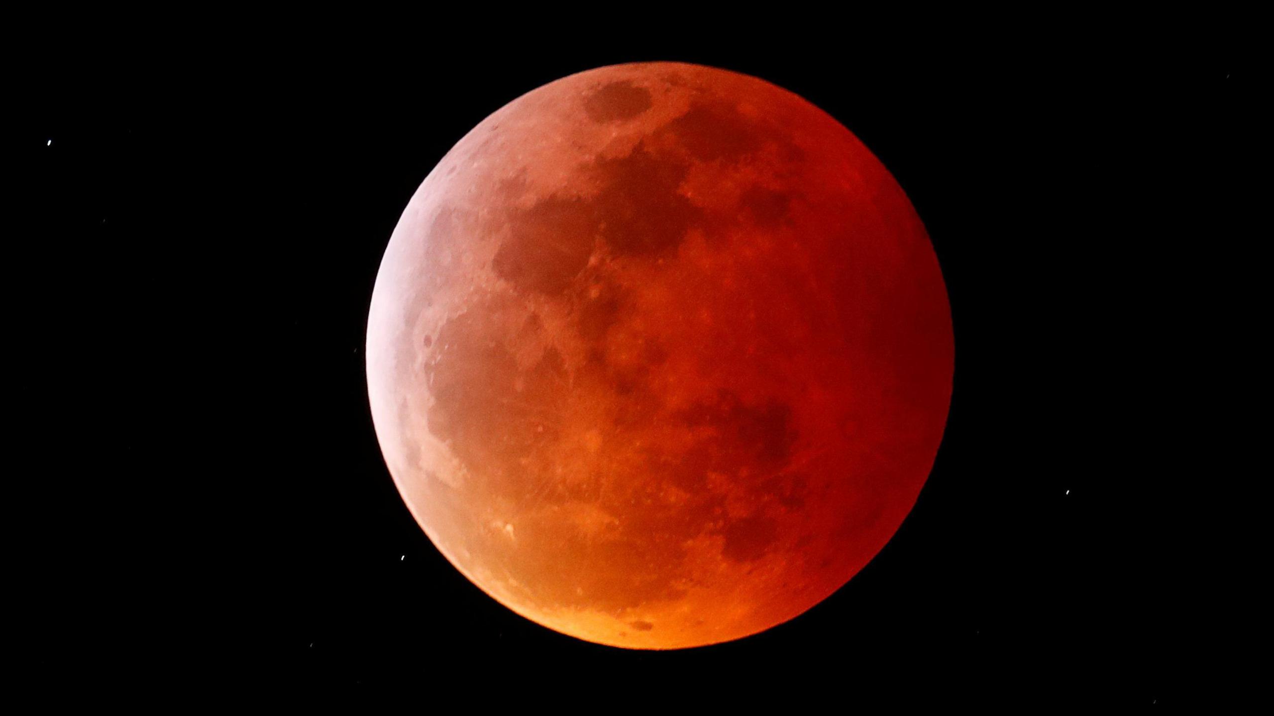 red and orange moon