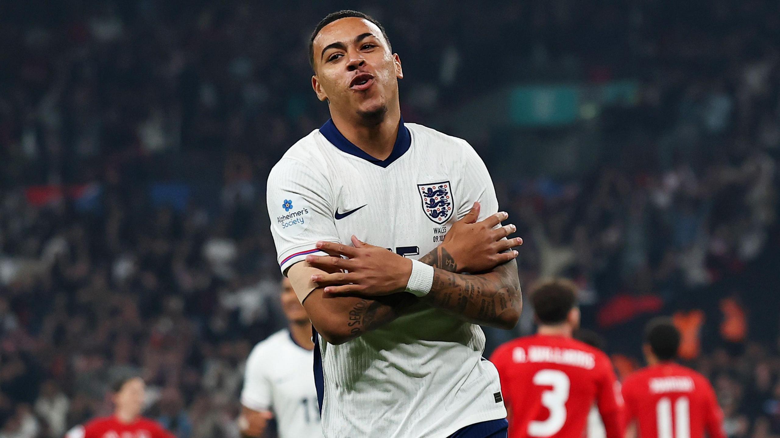 Morgan Rogers celebrates