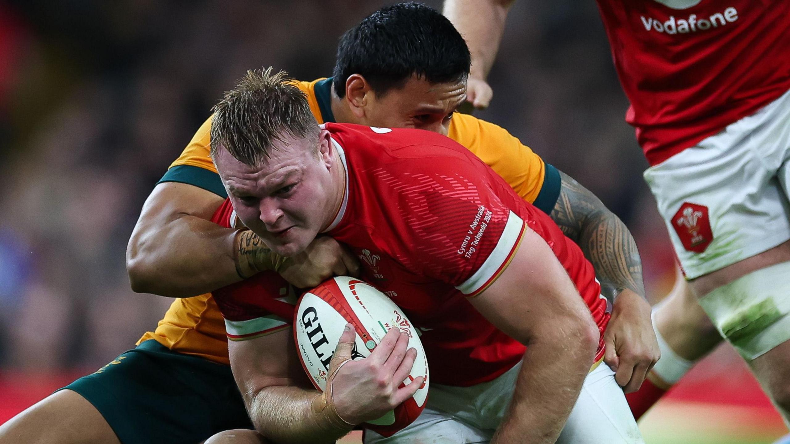 Ospreys hooker Dewi Lake in action for Wales against Australia in November 2024