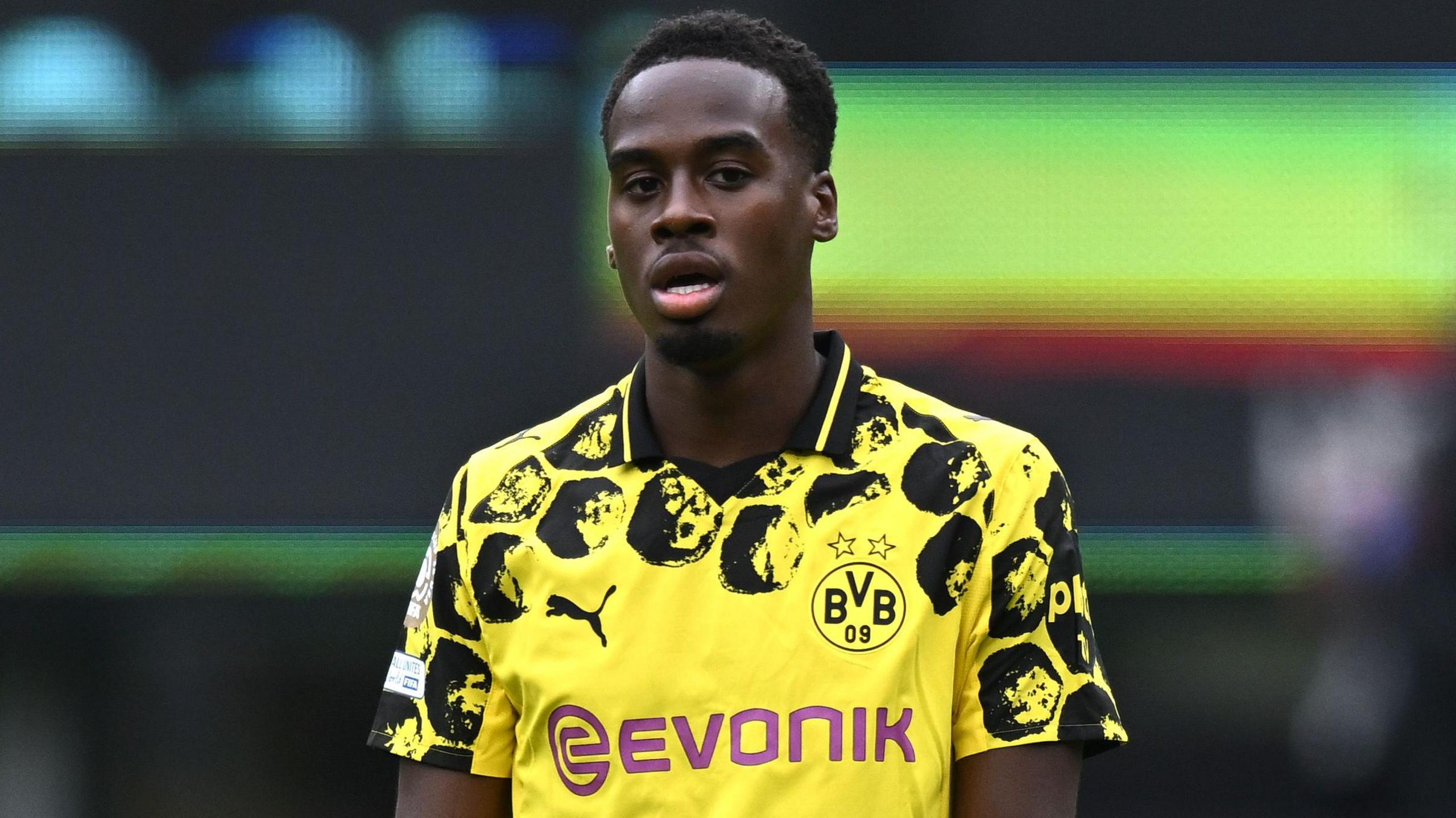 Jamie Gittens playing for Borussia Dortmund in the Club World Cup