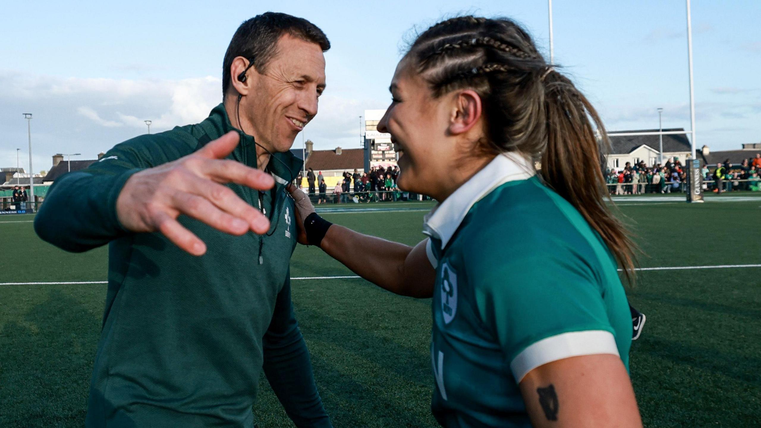 Scott Bemand and Erin King observe 