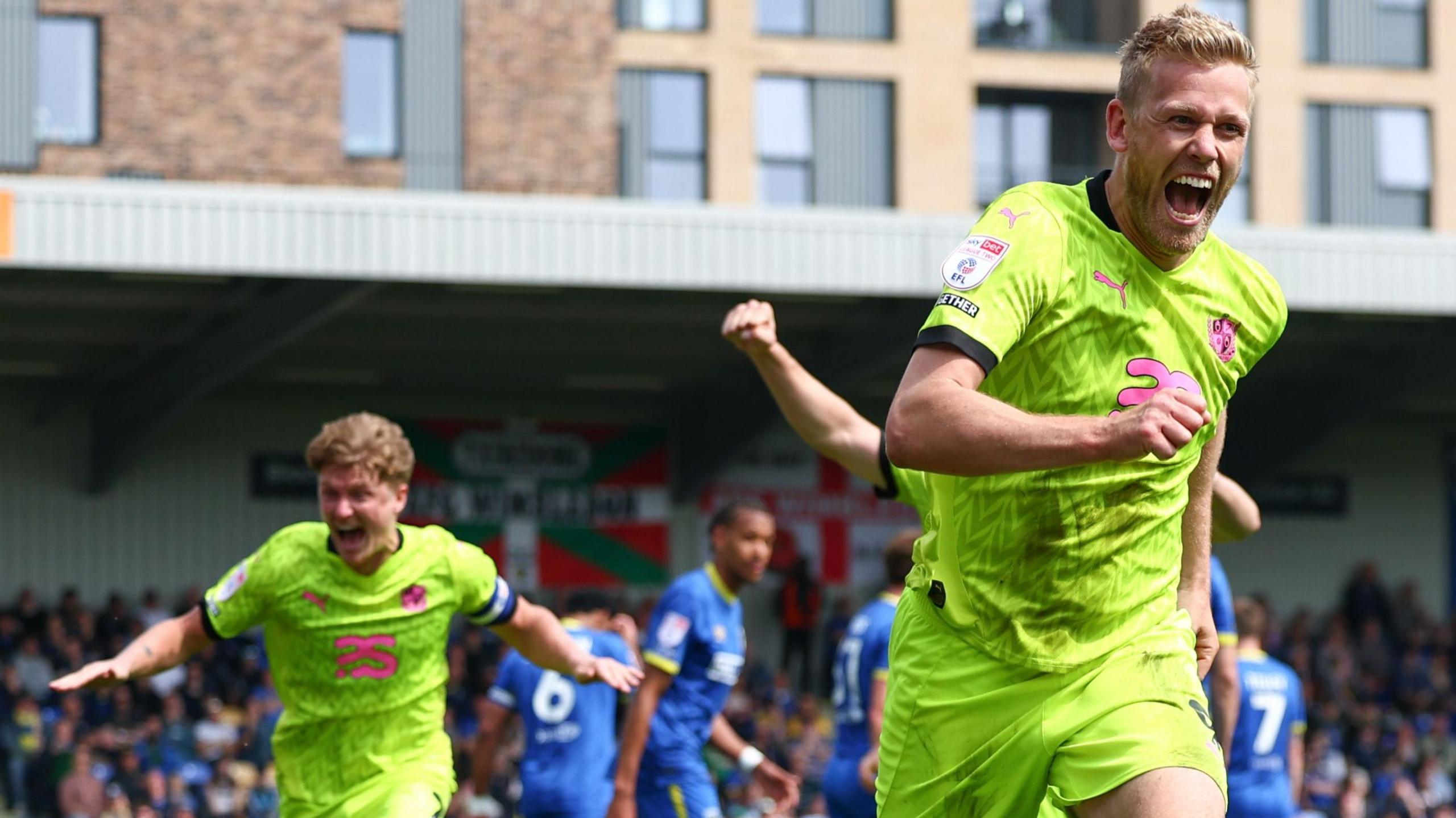 Jayden Stockley of Port Vale celebrates after scoring a goal