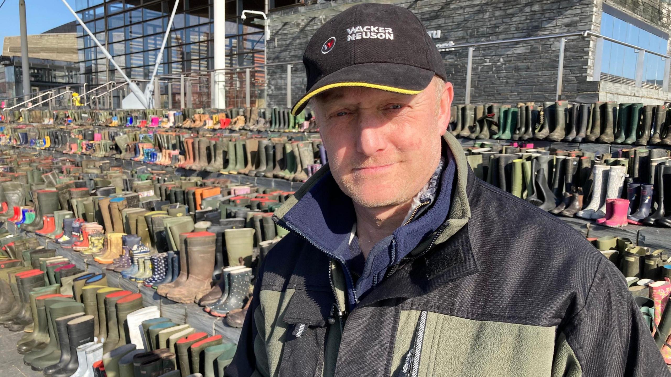 Farmer Paul Williams outside Senedd