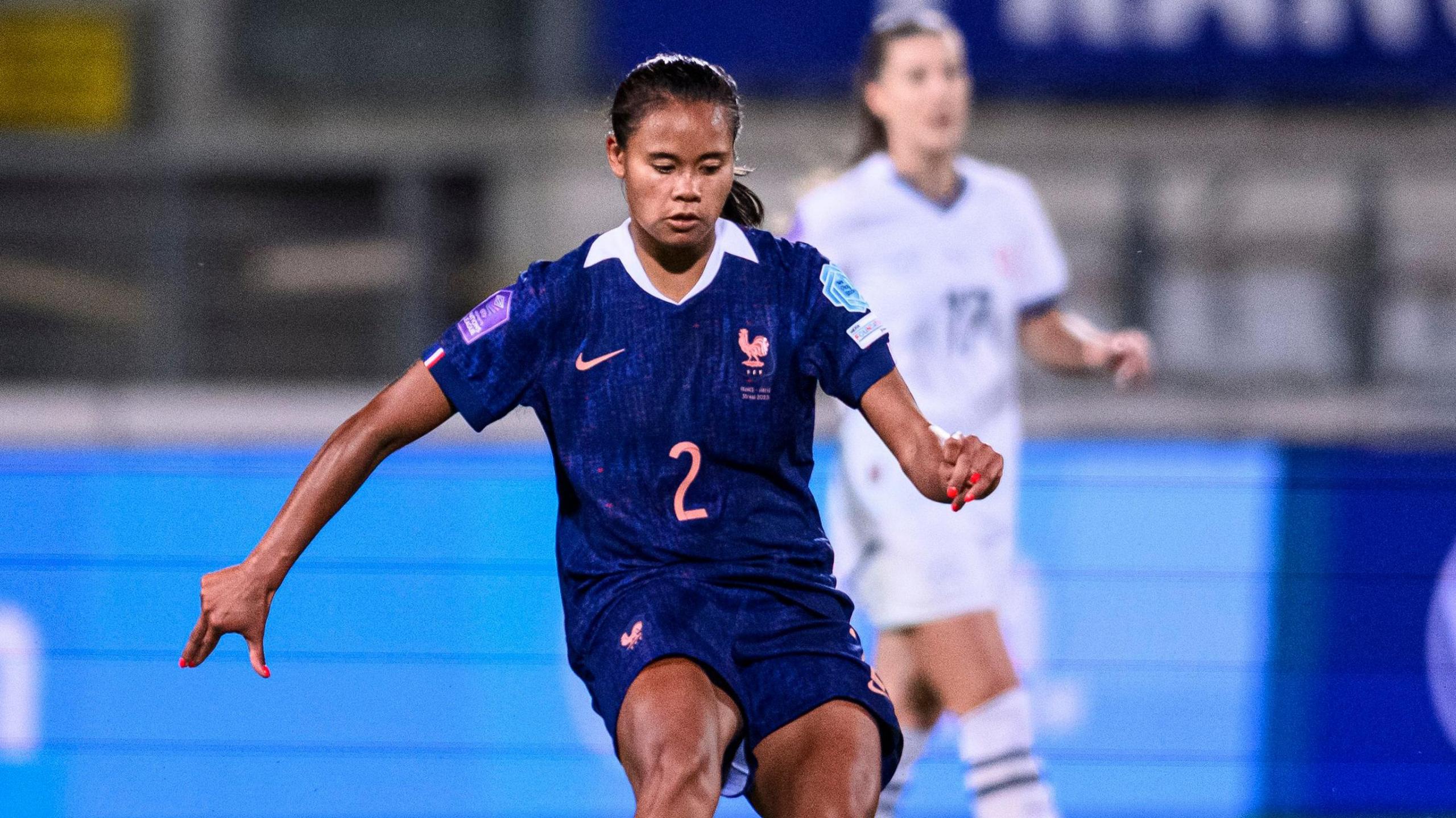 Alice Sombath playing for France against Switzerland