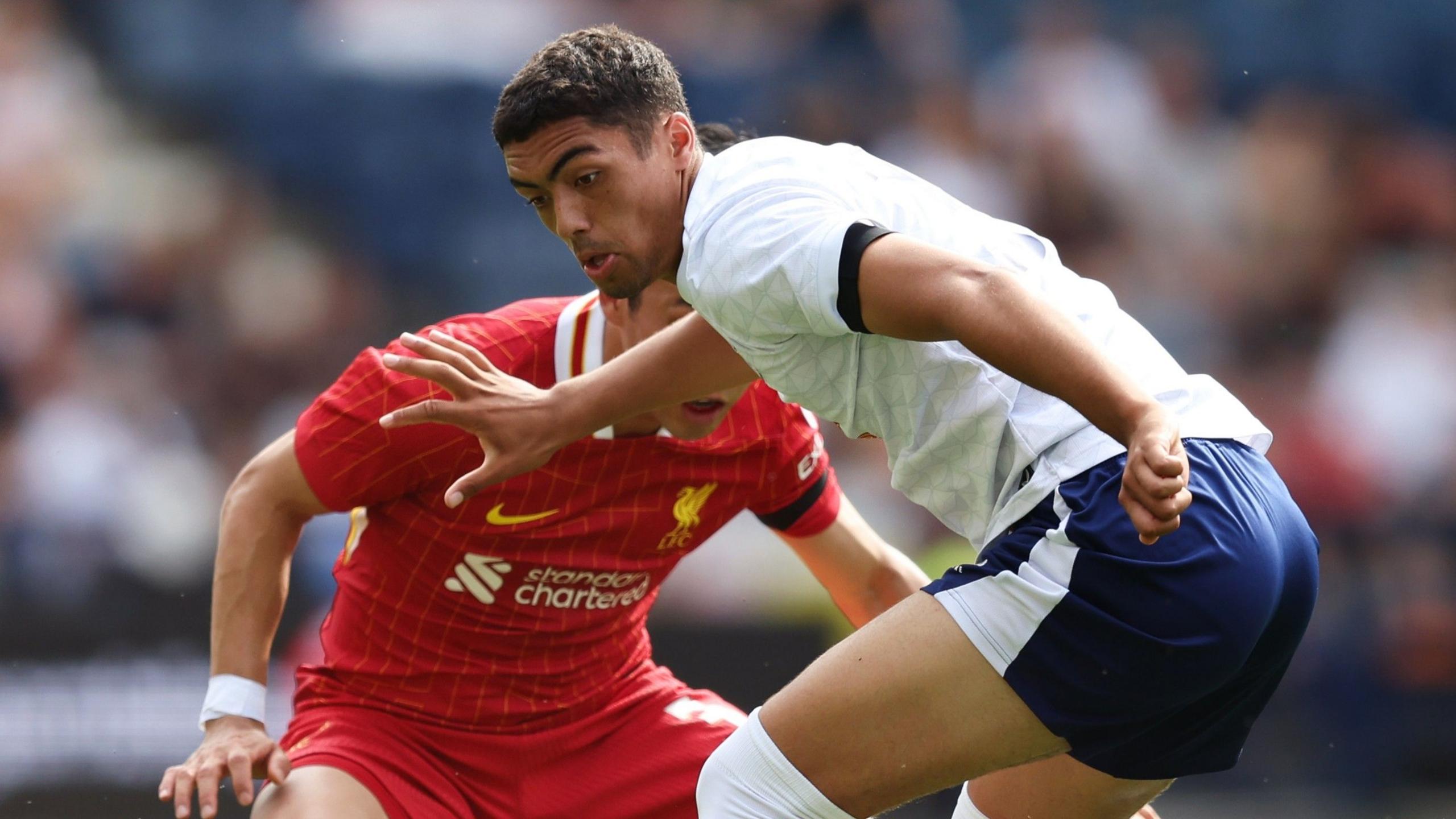 Preston's Noah Mawene in action during the club's pre-season friendly against Liverpool