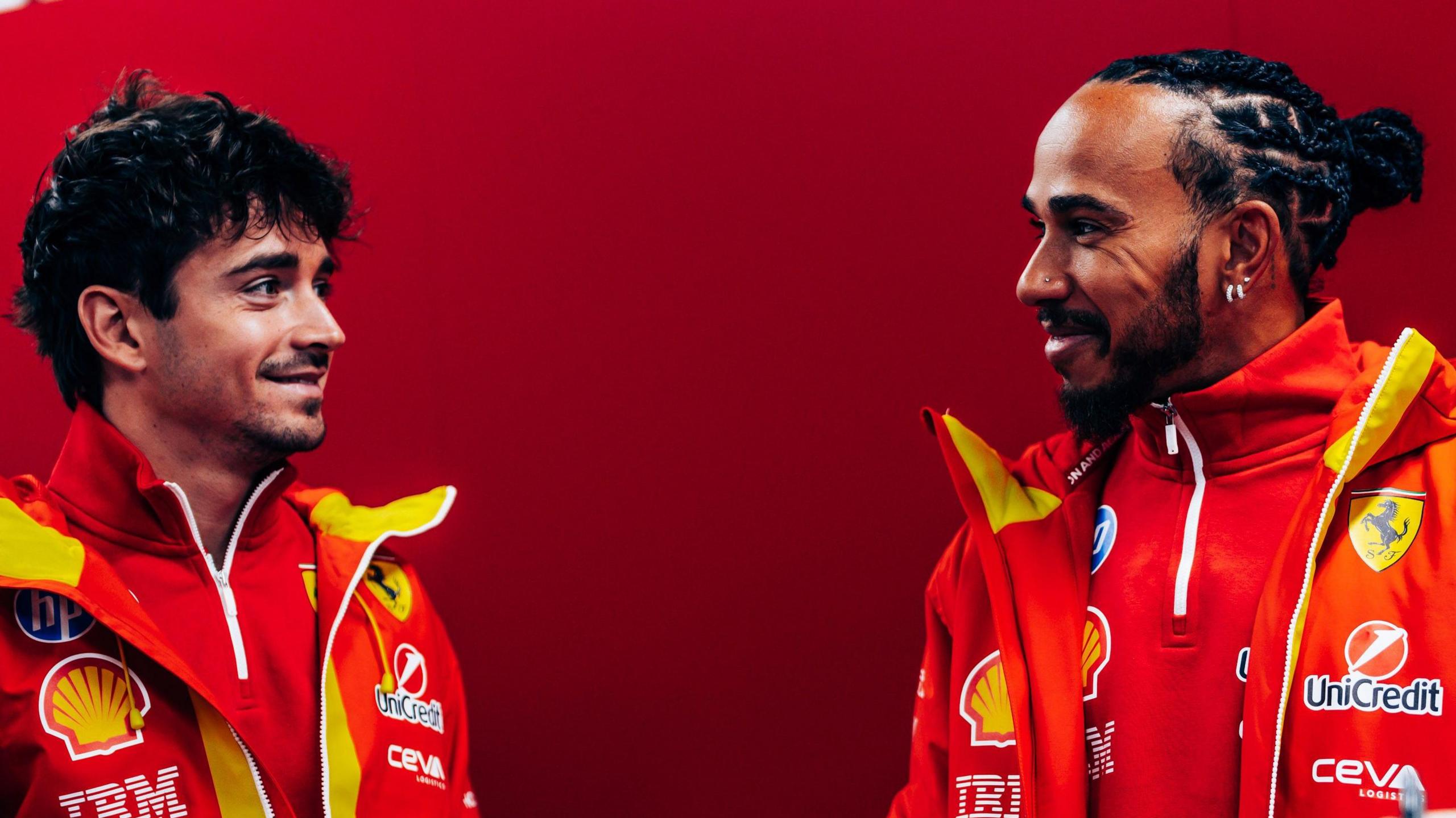 Charles Leclerc and Lewis Hamilton