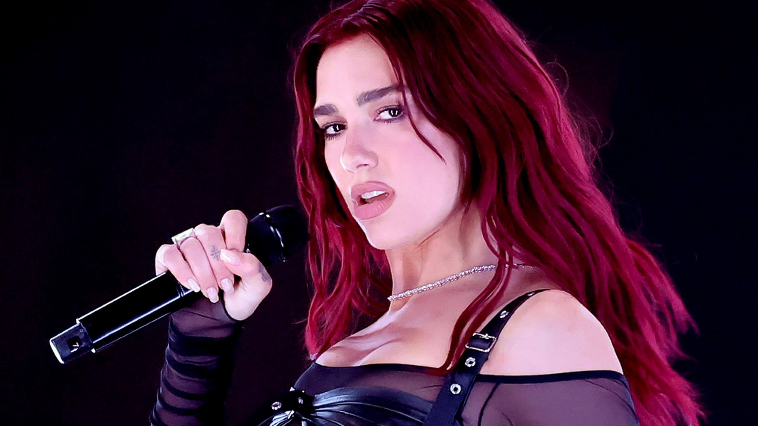 Dua Lipa performs at the 2024 Grammys