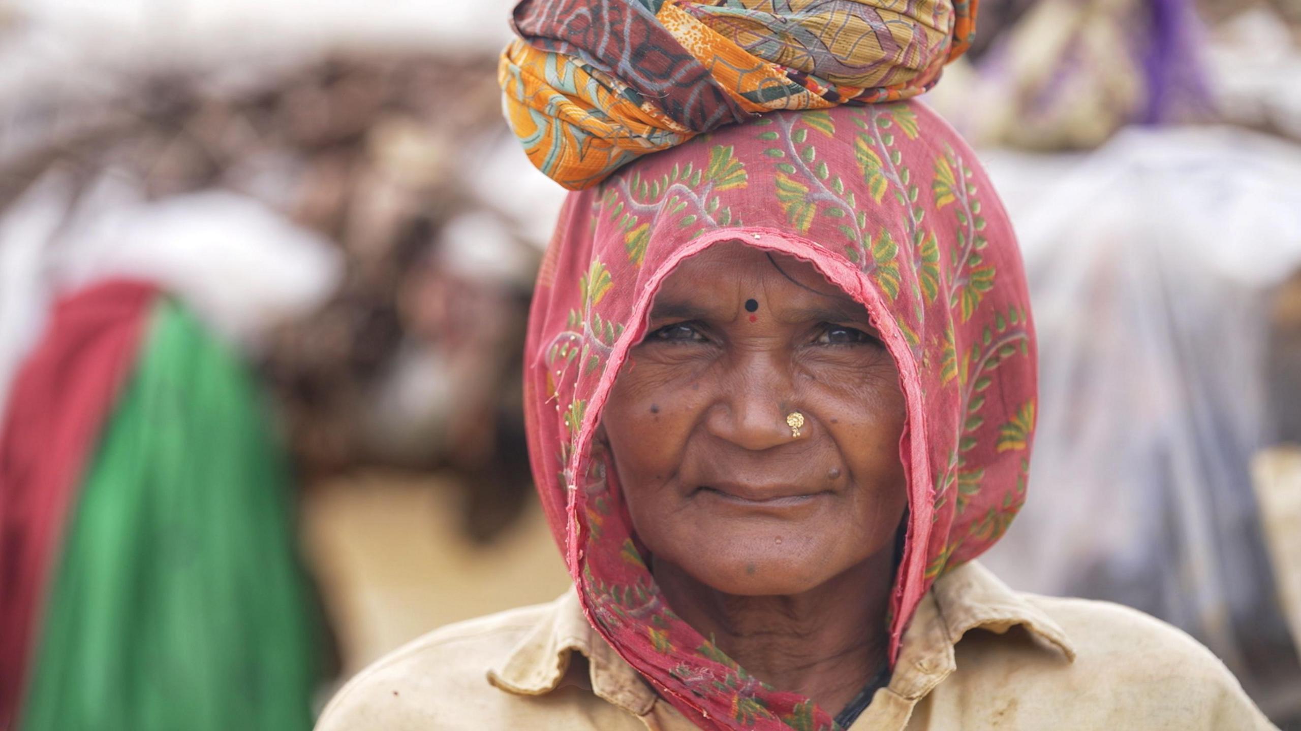 A woman working in one of Panna's diamond mines