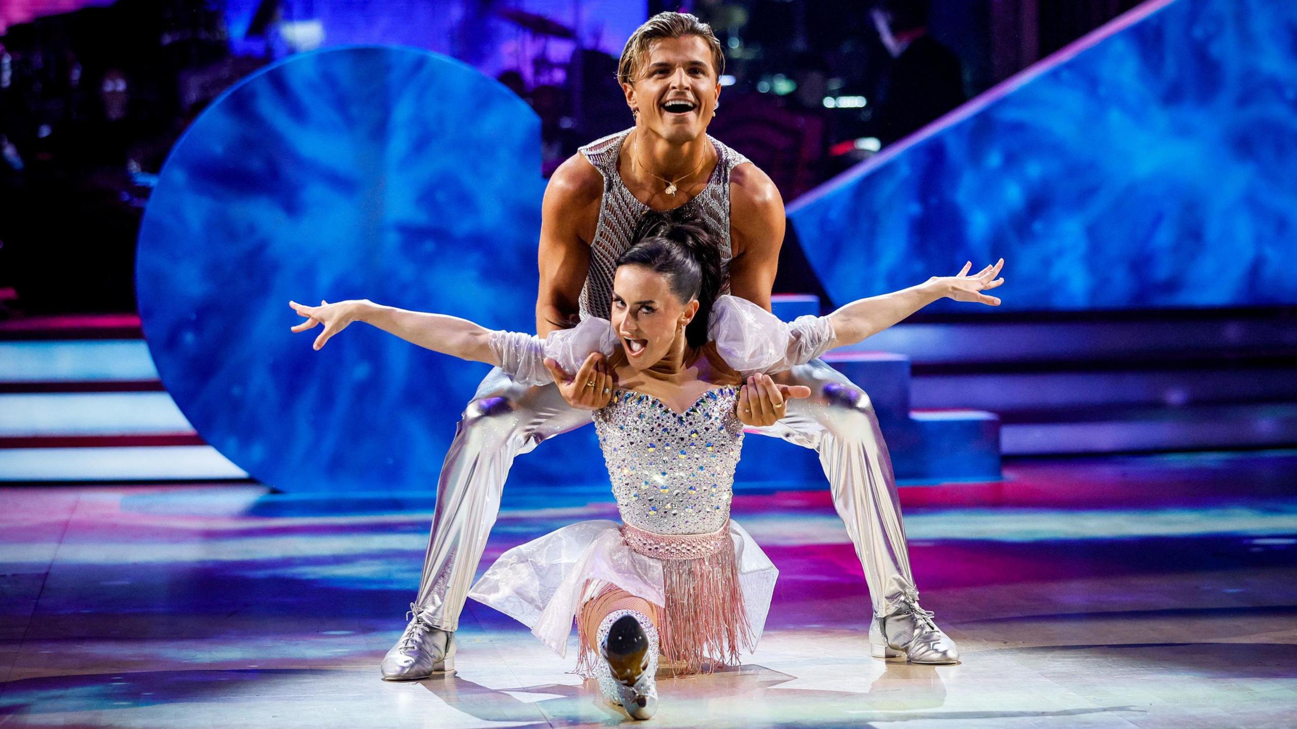 BBC handout photo of Amber Davies and Nikita Kuzmin during their appearance on the live show of Saturday's Strictly Come Dancing show on BBC1. Picture date: Saturday October 25, 2025
