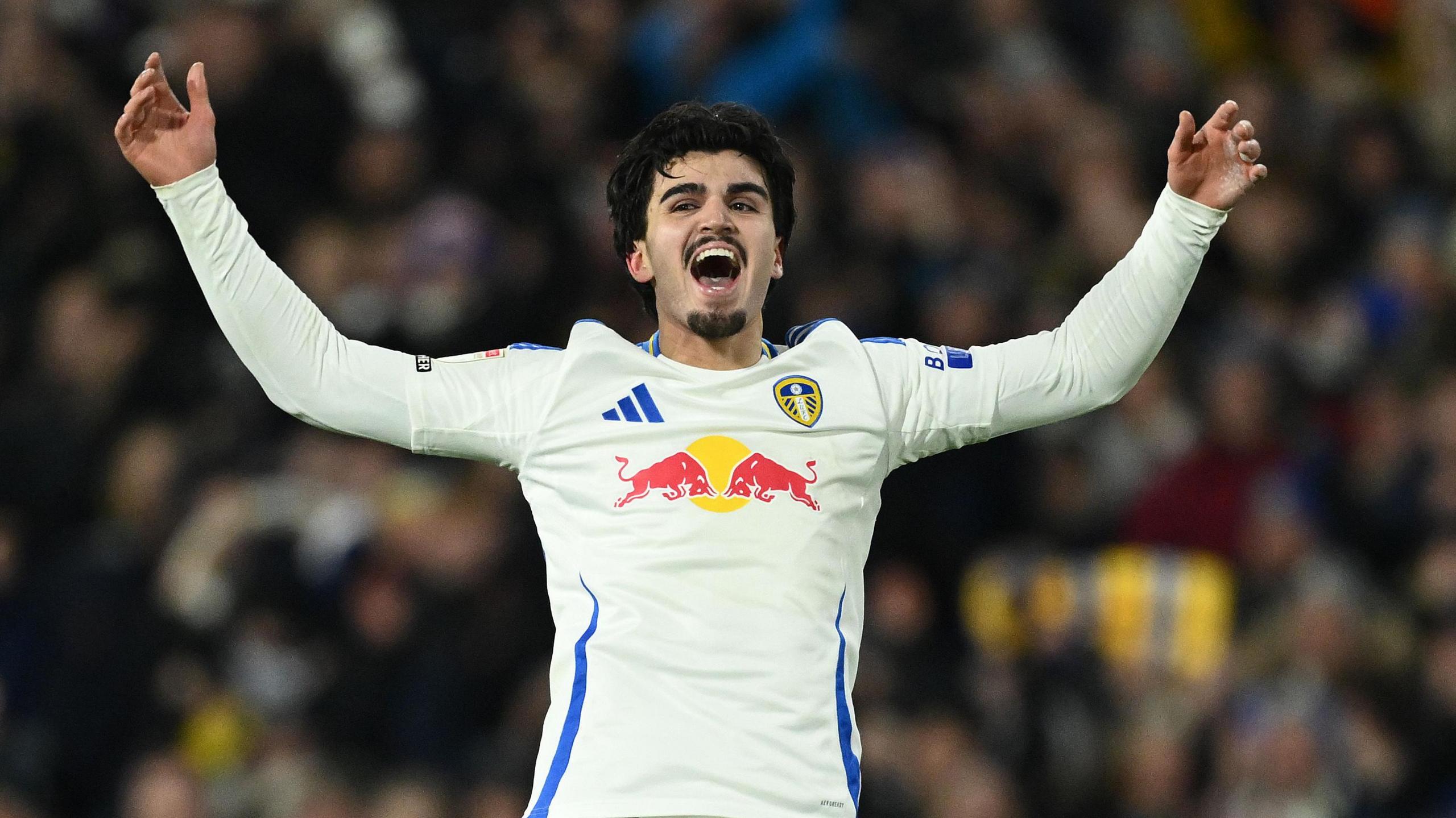 Pascal Struijk celebrates his 95th-minute winner against Sunderland