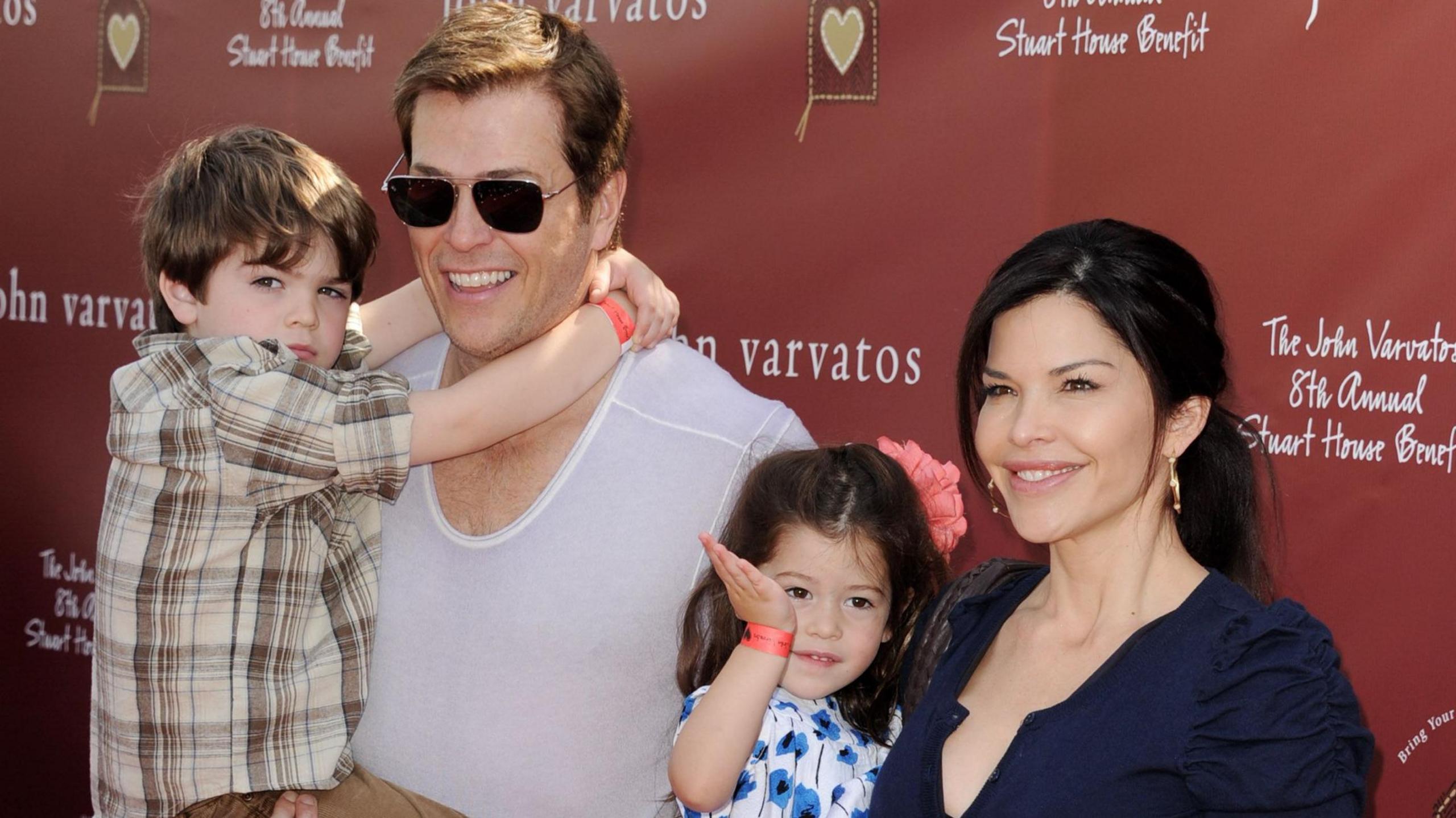 Patrick Whitesell (L), his wife Lauren Sanchez and their children Evan and Ella in 2011