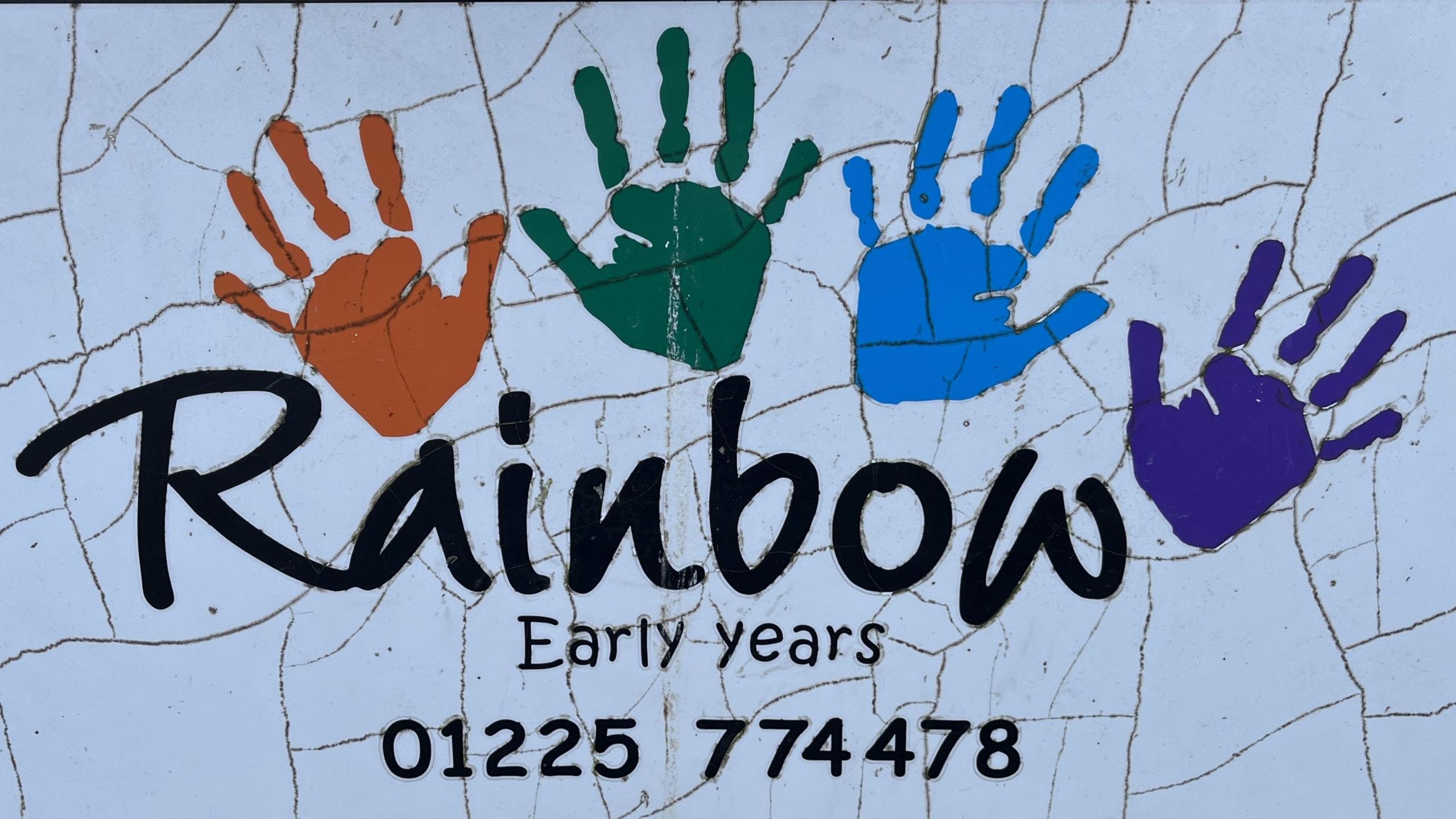 Rainbows Early Years sign on the school gate