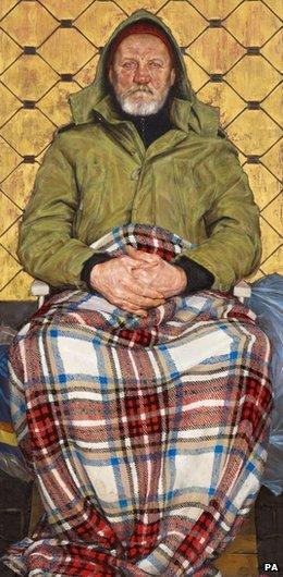 Thomas Ganter's painting Man With A Plaid Blanket