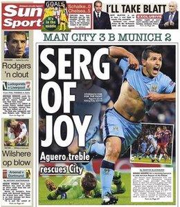 Wednesday back page of The Sun