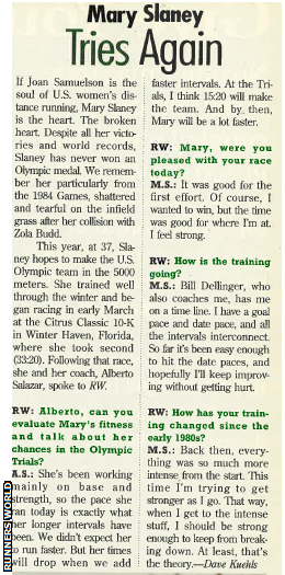 Runners World, July 1996