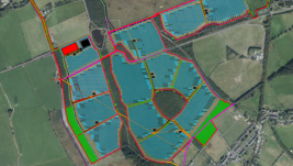 Plans showing the area earmarked for development