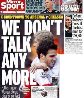 Friday's Daily Mirror back page