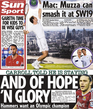 Wednesday's Sun back page