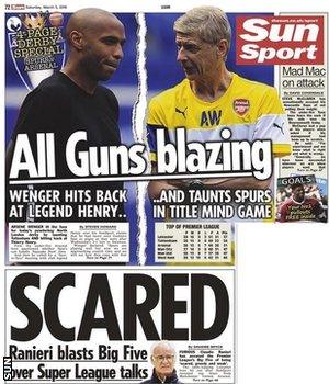 Sun back page on Saturday