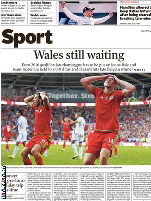 The Independent back page