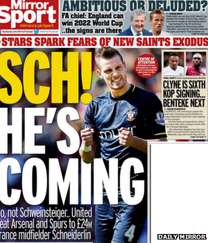 Daily Mirror backpage