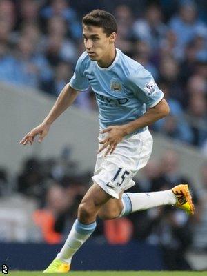 Jesus Navas in action for Manchester City