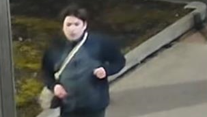 Luis, who has dark hair, shown on CCTV walking in the dark in a dark jacket with  light-coloured bag across his chest. 