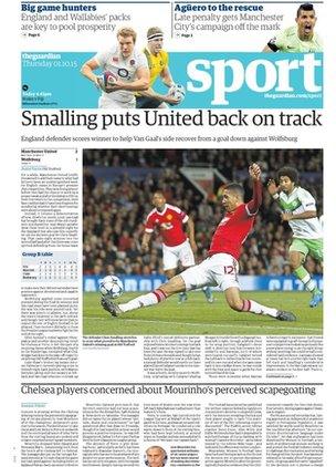 Guardian sports page