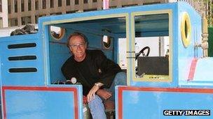 Peter Fonda inside Thomas the Tank Engine