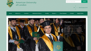 The American University of London website