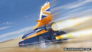 Artist impression of Bloodhound car