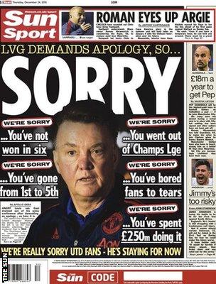 The Sun back page