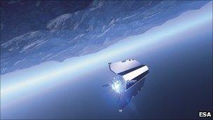 Artist's impression of Goce in orbit (Esa)