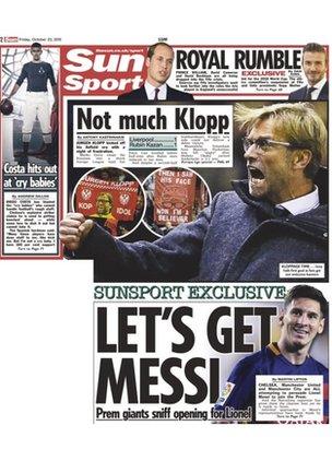 The Sun back page