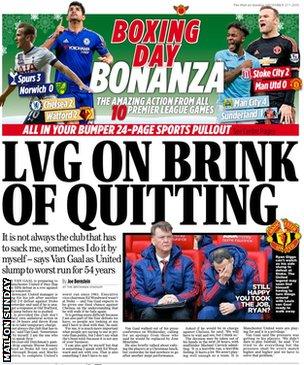 Mail on Sunday Louis van Gaal