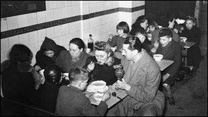 Eel and pie shop on Lambeth Walk, 1943