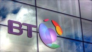 BT logo on building