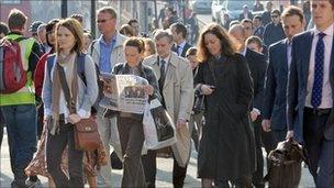 Commuters in London