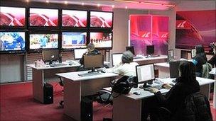 First Caucasian newsroom
