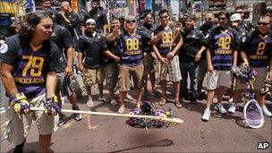 The Iroquois lacrosse team