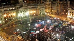 Pro-gay marriage rally outside Argentinian congress